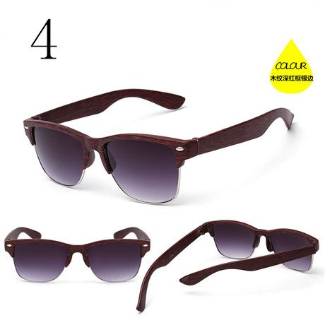 Classic half frame Wood sunglasses