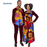 African Print Jumpsuit with Shirt for Women Bazin Riche Mens Shirt and Pants Sets African Clothing Lover Couples