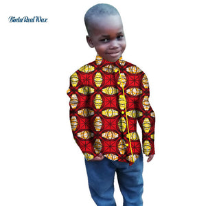 Tops Bazin Ankara Shirt for Boys