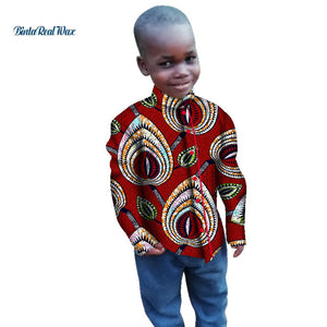 Tops Bazin Ankara Shirt for Boys