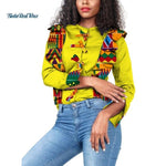 Dashiki Women Draped Bow-tie Button Top Shirts