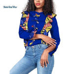 Dashiki Women Draped Bow-tie Button Top Shirts