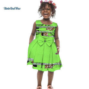 Lovely Girls Bow-tie Bazin  Dresses