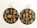2 style Adinkra pattern fashion wood earring can mix