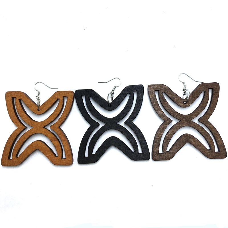 Adinkra FAWOHODIE Symbols Wood Earrings can mixed 3 colors