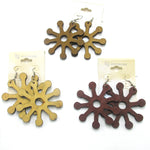 6pairs/lot Adinkra FOFO Symbols Wooden Earrings