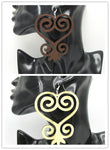 5pairs/lot Sankofa Adinkra Wood Earrings