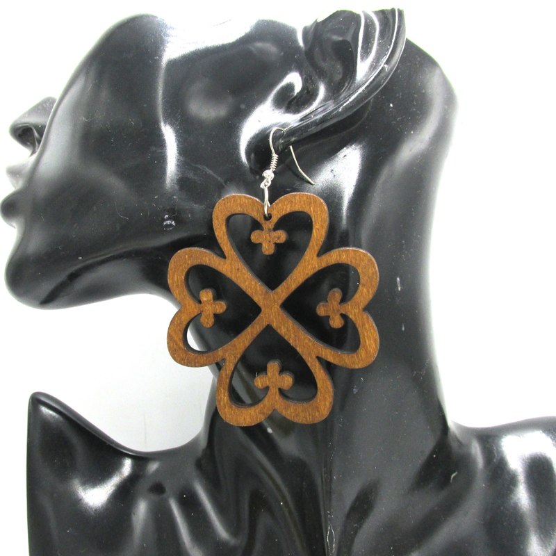 Adinkra Symbols Nyame Dua  Wood Earrings can mixed 3 colors