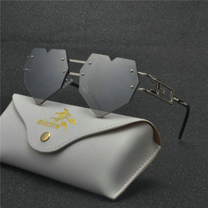 Glittery Frames Love Heart Women Sunglasses