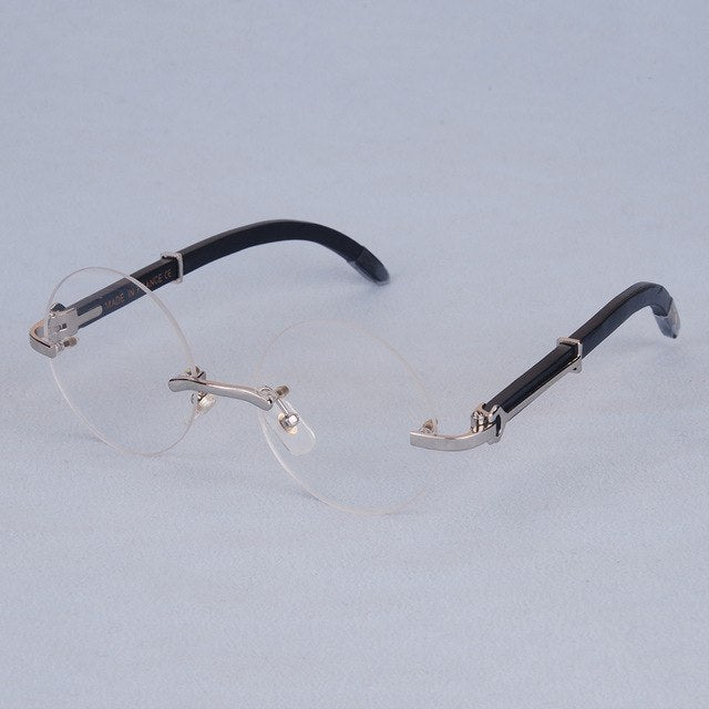 Prescription Spectacles Round Eyeglasses Wooden Frame