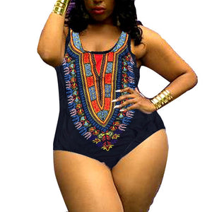 Women Curve Appeal Dashiki Push-Up one piece High waist bikini