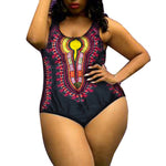 Women Curve Appeal Dashiki Push-Up one piece High waist bikini