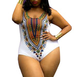 Women Curve Appeal Dashiki Push-Up one piece High waist bikini