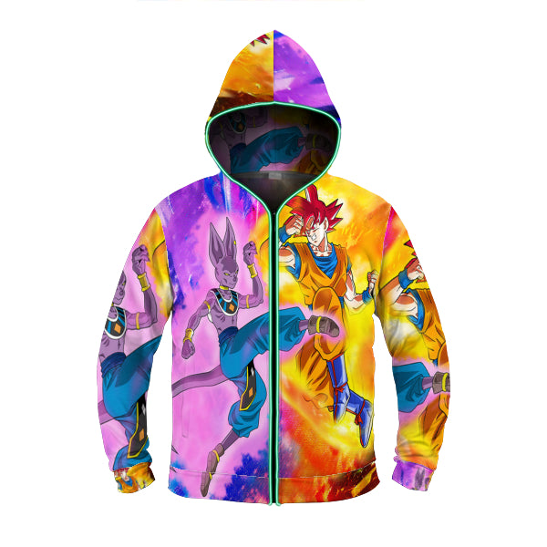 Beerus VS Goku  zipper Hoodie