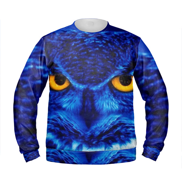 Flashy Blue Owl Sweater
