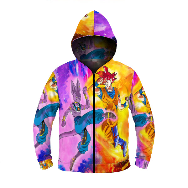 Beerus VS Goku Zipper Hoodie